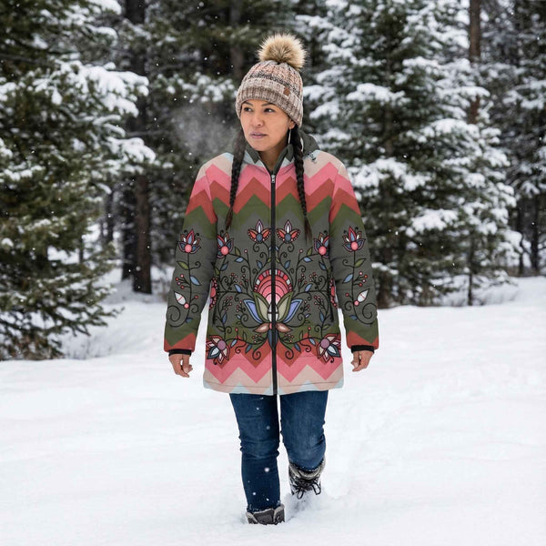 Glacial Gardenia Women's Hooded Puffer Coat