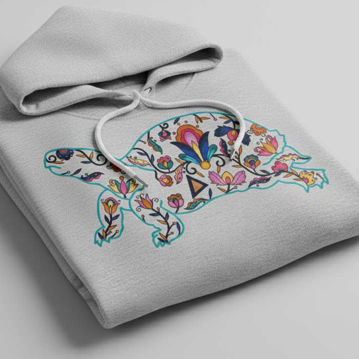 Land Turtle Floral Animals 01 Various Sizes