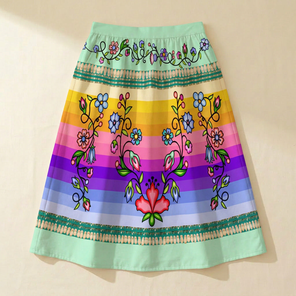 Grandmother Legacy Mint 1 Elastic Waist Pocket Midi Skirt