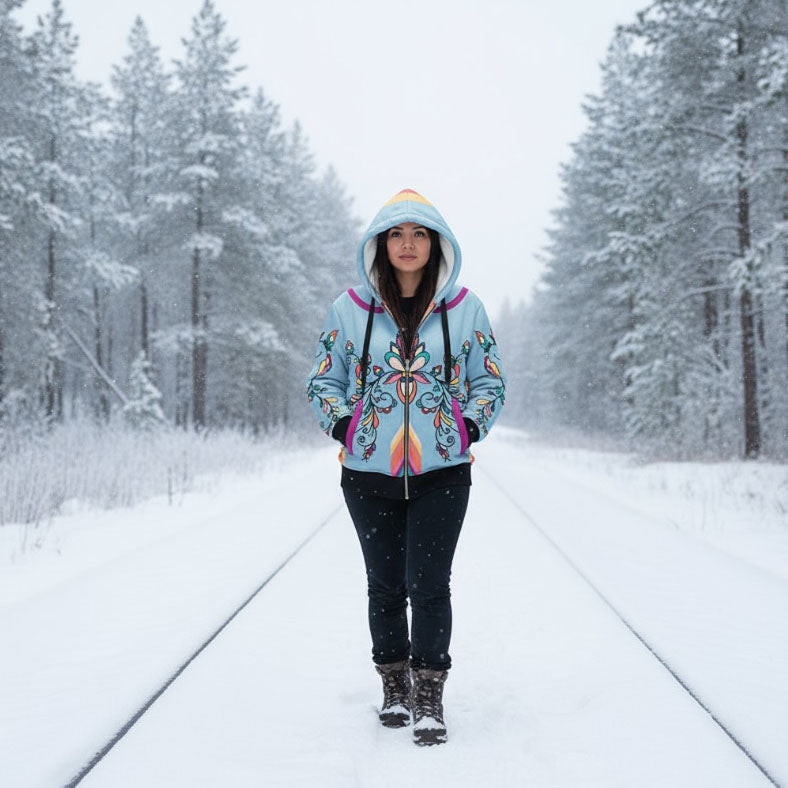 Guardian Petals Pastel Women's Sherpa Hoodie