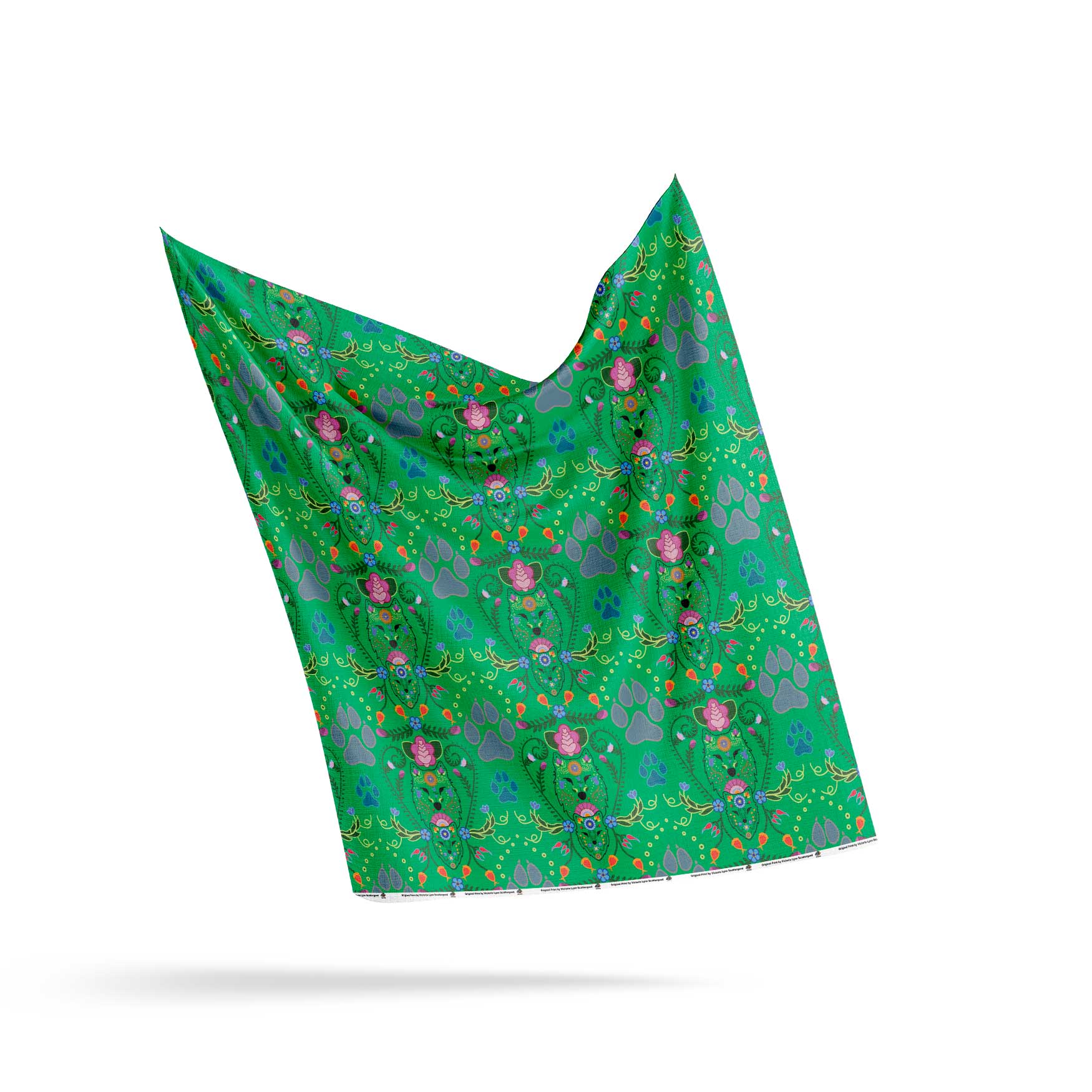 Wolf Kin Emerald Satin Fabric By the Yard Pre Order