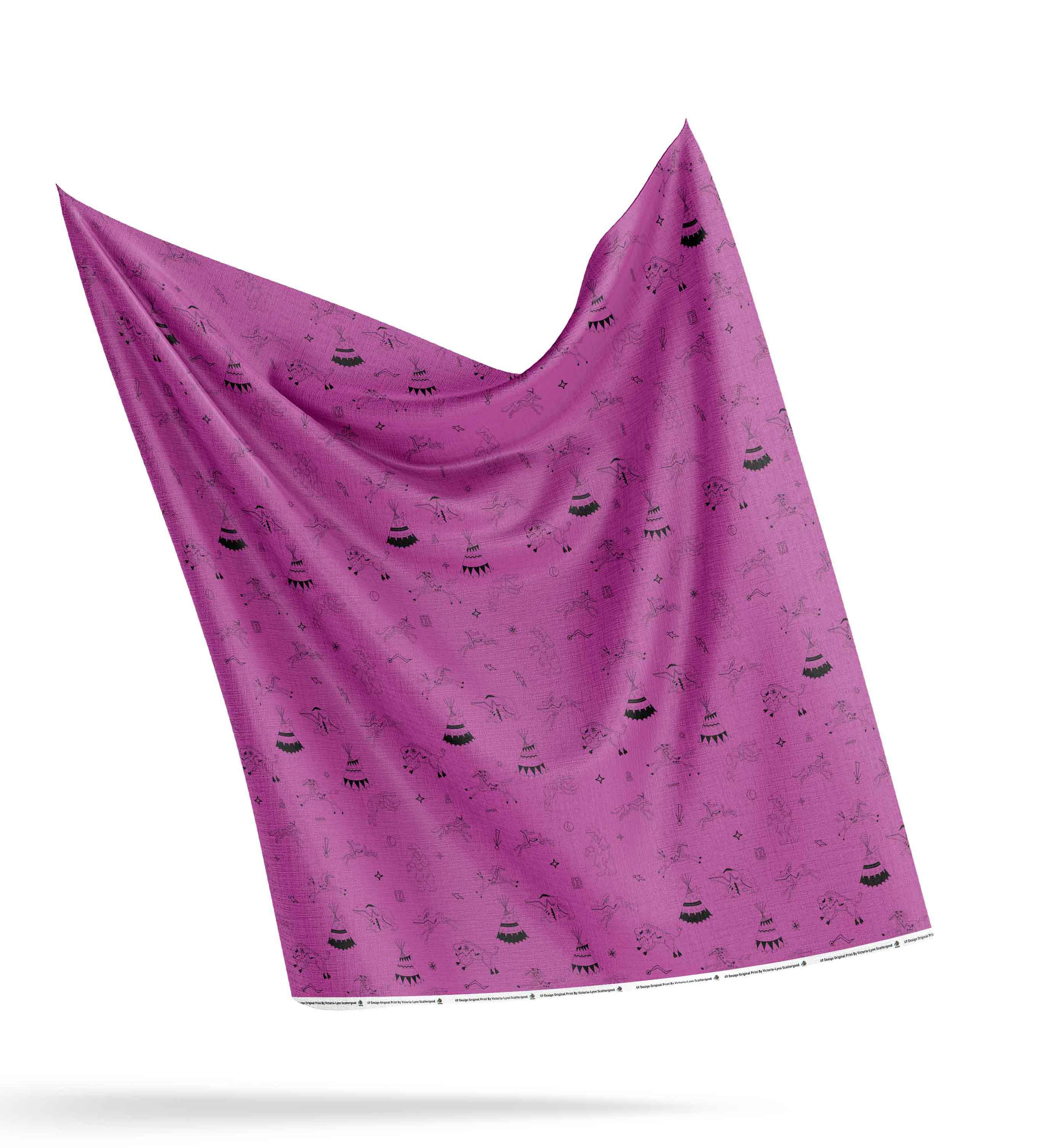 Ledger Dabbles Magenta Satin Fabric By the Yard Pre Order