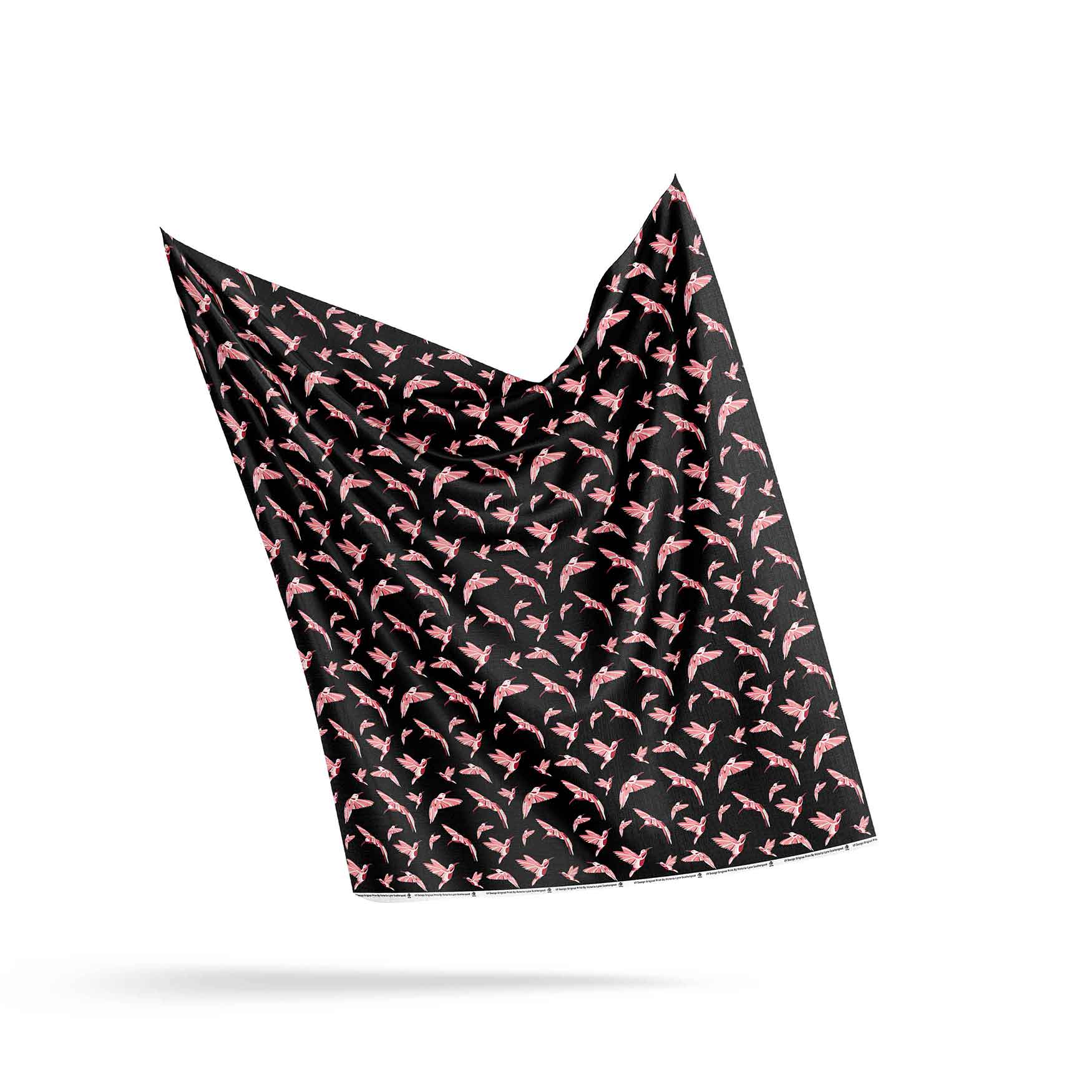 Strawberry Black Satin Fabric By the Yard Pre Order