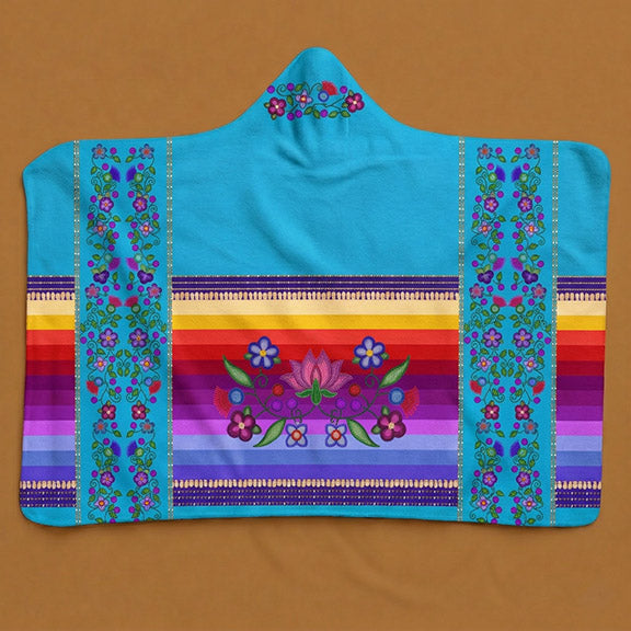 Beaded Offering Blue Women's Hooded Blanket
