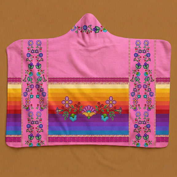 Beaded Offering Pink Women's Hooded Blanket