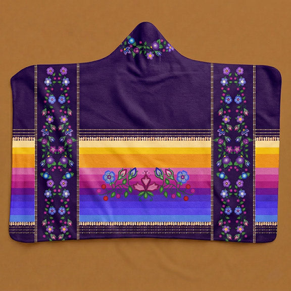 Beaded Offering Purple Women's Hooded Blanket