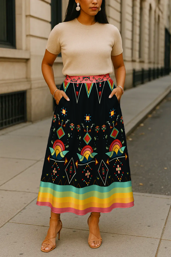 Horizon Blossom  Dark Skirt