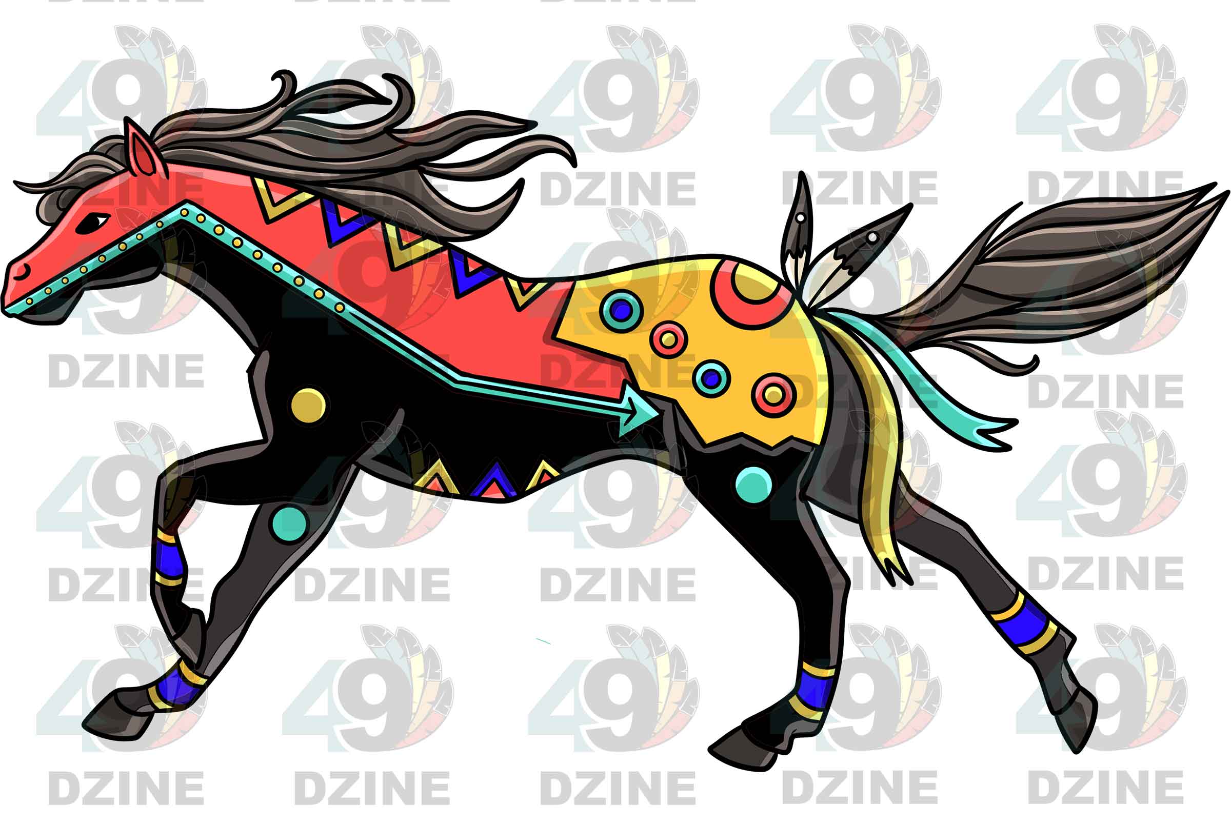 Horse 3 Colored Transfer (Various Sizes)