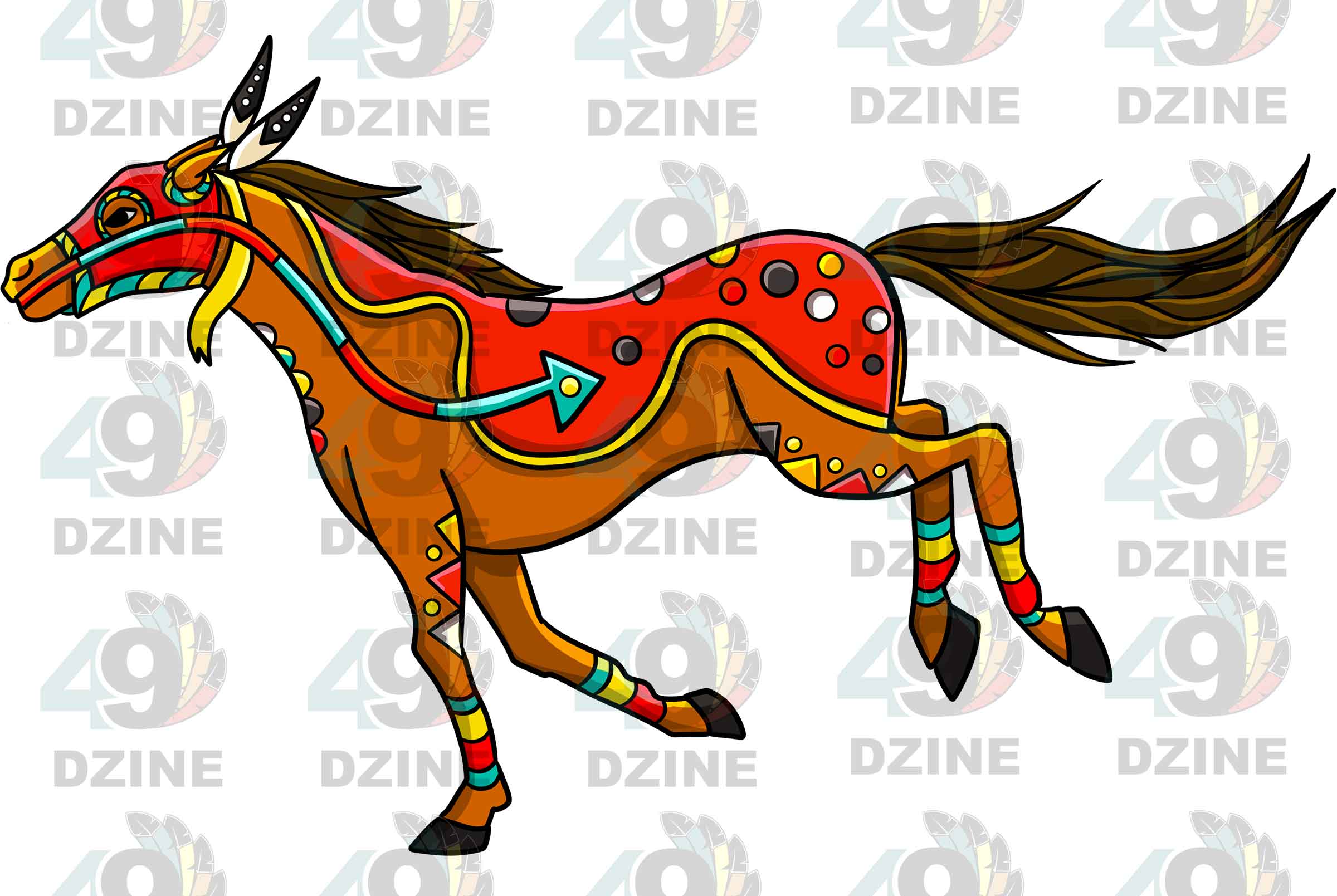 Horse 4 Colored Transfer (Various Sizes)
