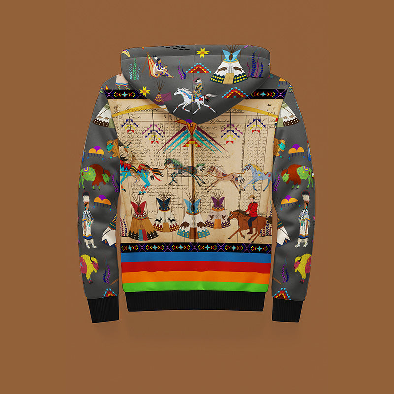 Horse Raid Graphite Sherpa Hoodie