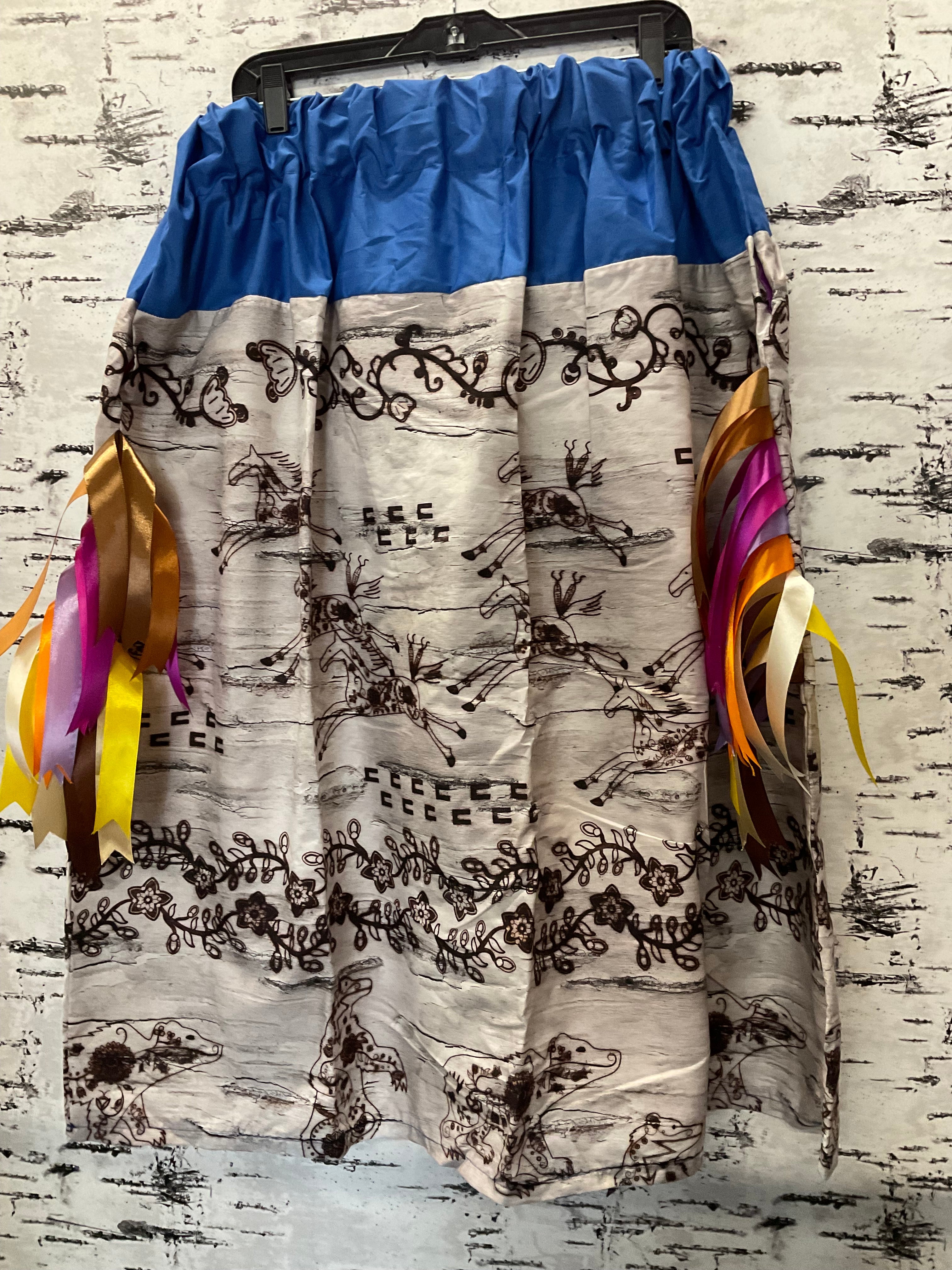 Handmade Wild Run w/ Blue Top Ribbon Skirt