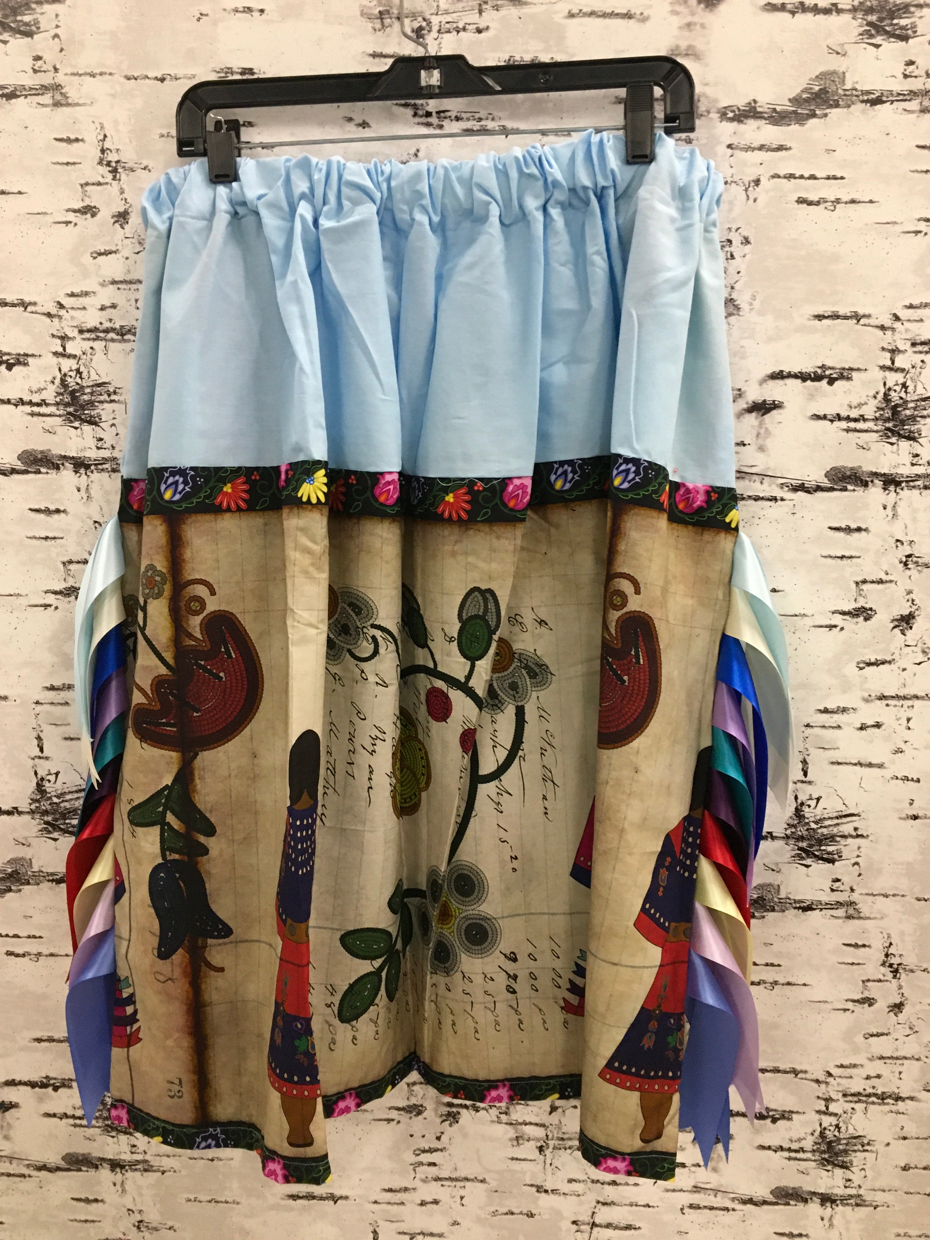Handmade Aunties Gifts Lt Blue Ribbon Skirt