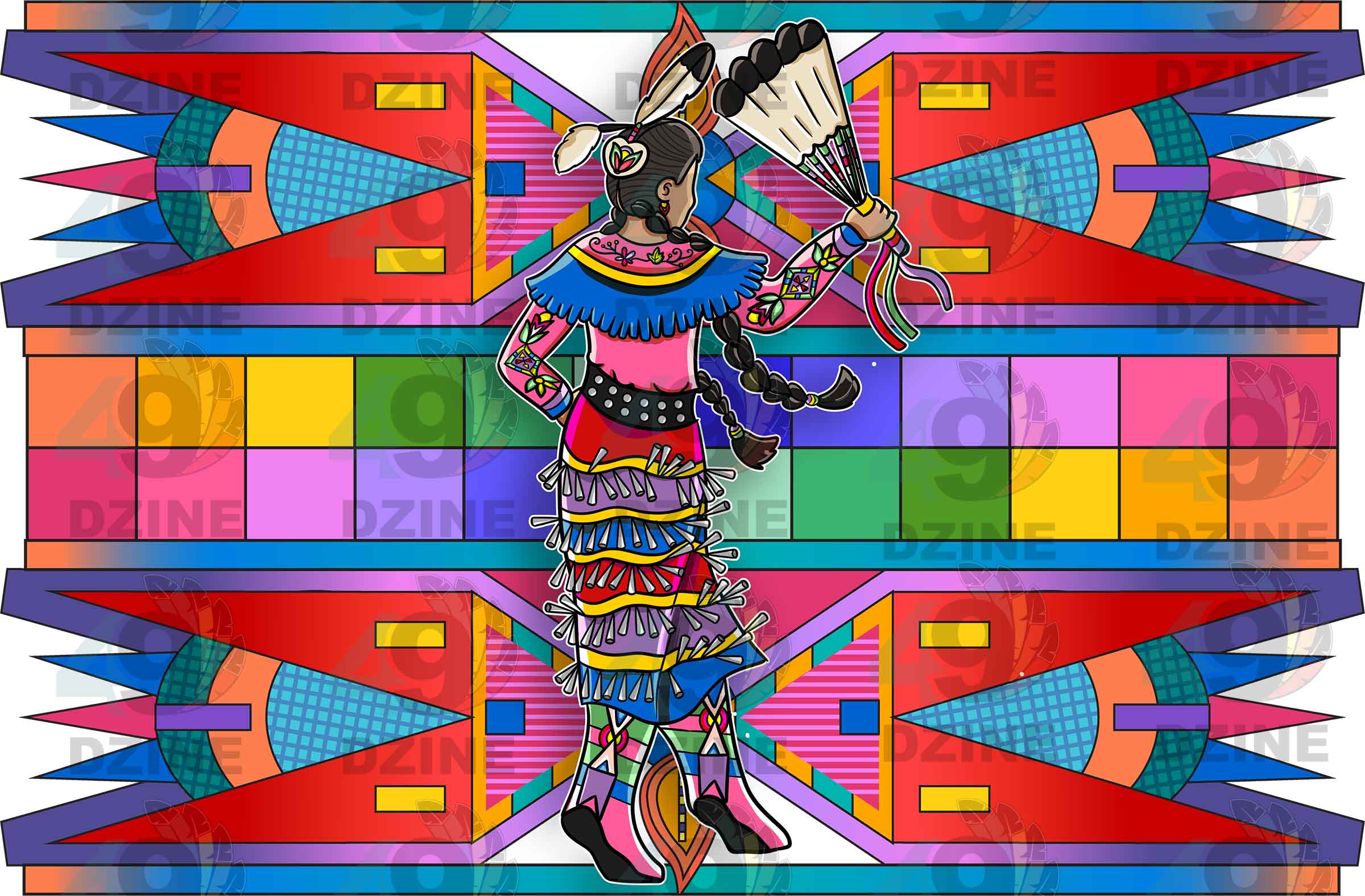 Jingle Dancer 1 for Hoodies Transfer (Various Sizes)