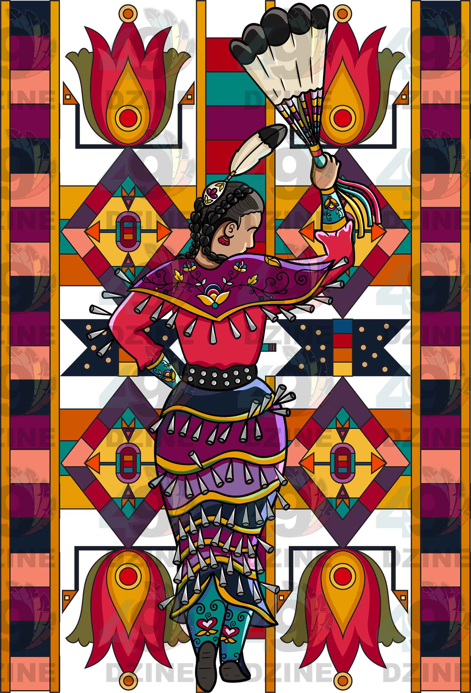 Jingle Dancer 5 with Background Transfer (Various Sizes)