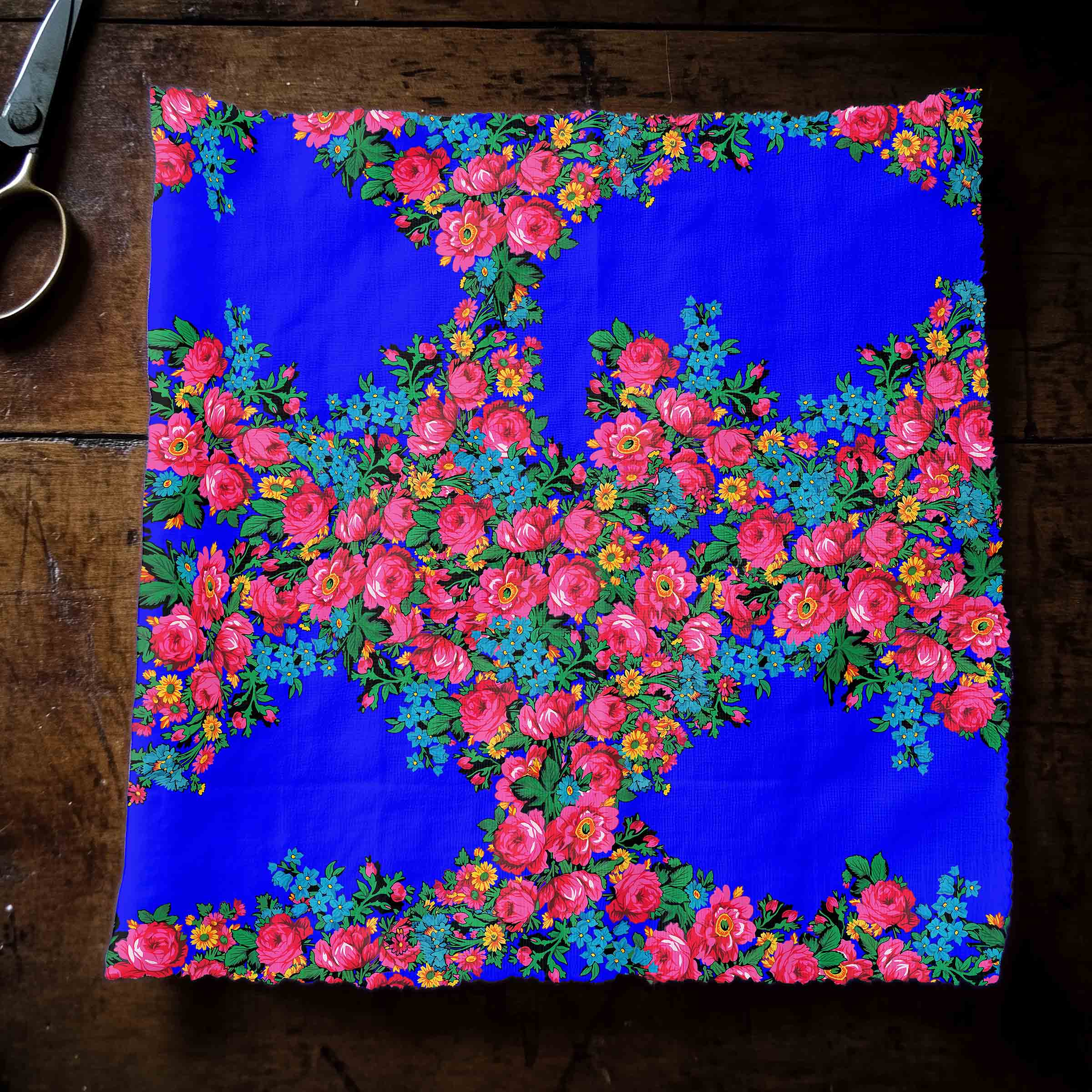 Kokum's Revenge Blue Satin Fabric By the Yard Pre Order