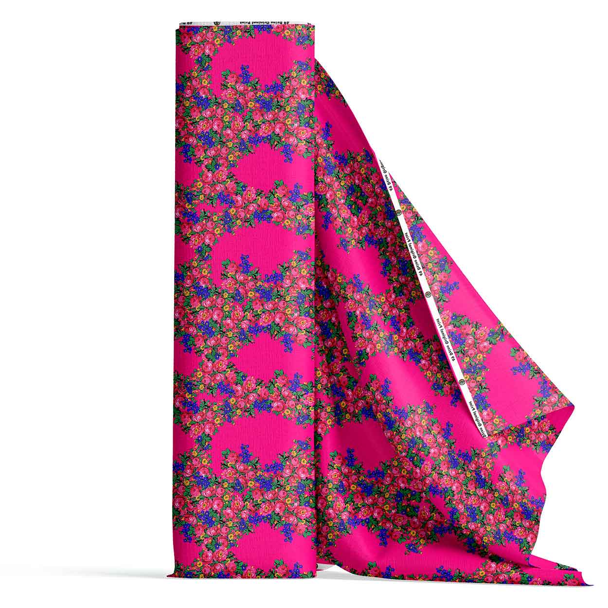 Kokum's Revenge Fuschia Satin Fabric By the Yard Pre Order