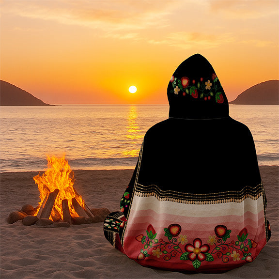 Berry Rites Black Women's Hooded Blanket