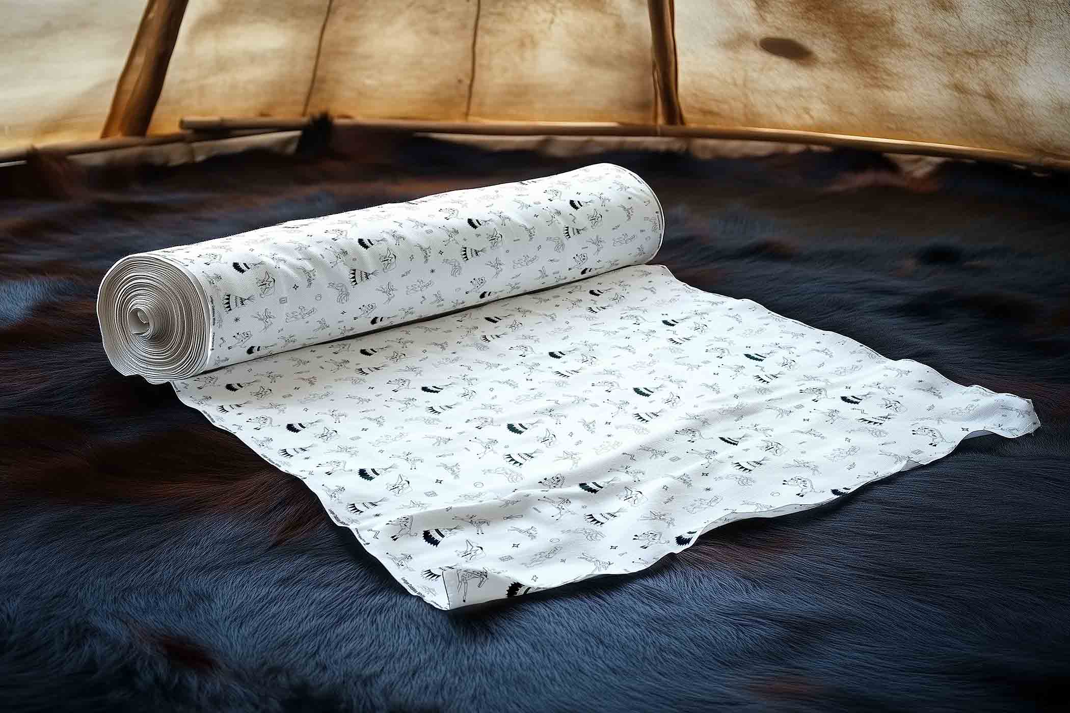 Ledger Dabbles White Satin Fabric By the Yard Pre Order