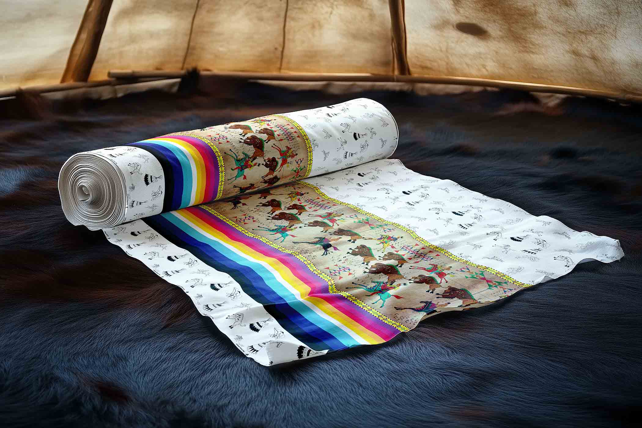 Ledger Hunt Clay Satin Fabric By the Yard Pre Order