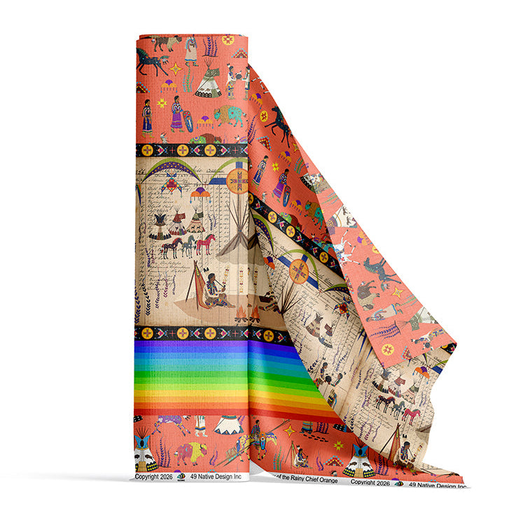 Legacy of the Rainy Chief Orange 42 Inch Cotton Poplin Pre Order