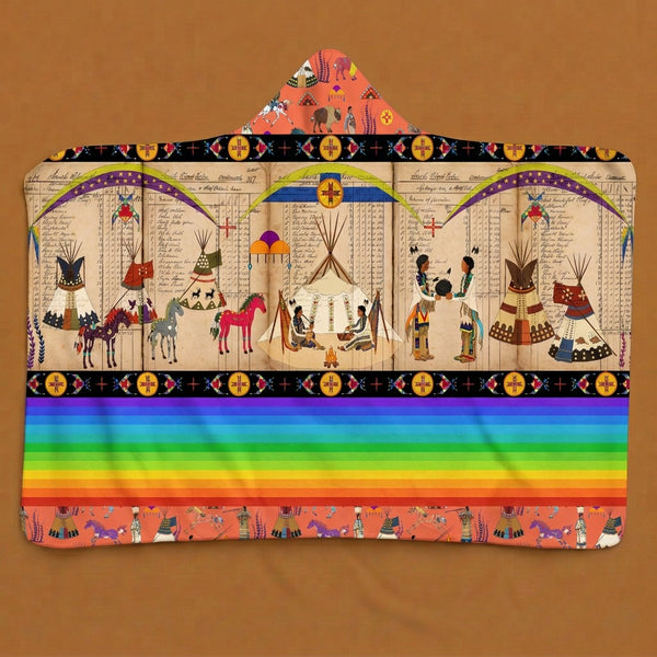 Legacy of the Rainy Chief Orange Hooded Blanket