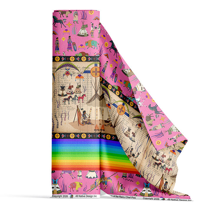 Legacy of the Rainy Chief Pink Satin Fabric By the Yard Pre Order