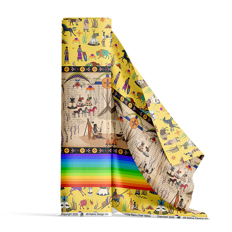 Legacy of the Rainy Chief Yellow 42 Inch Cotton Poplin Pre Order