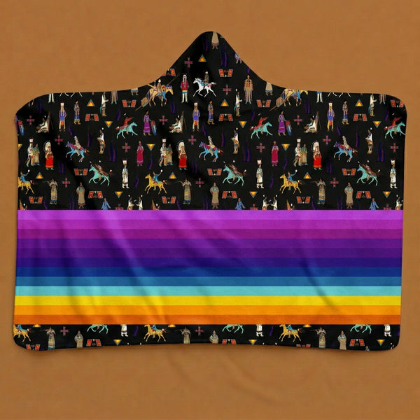 Lineage Figures Black Hooded Blanket