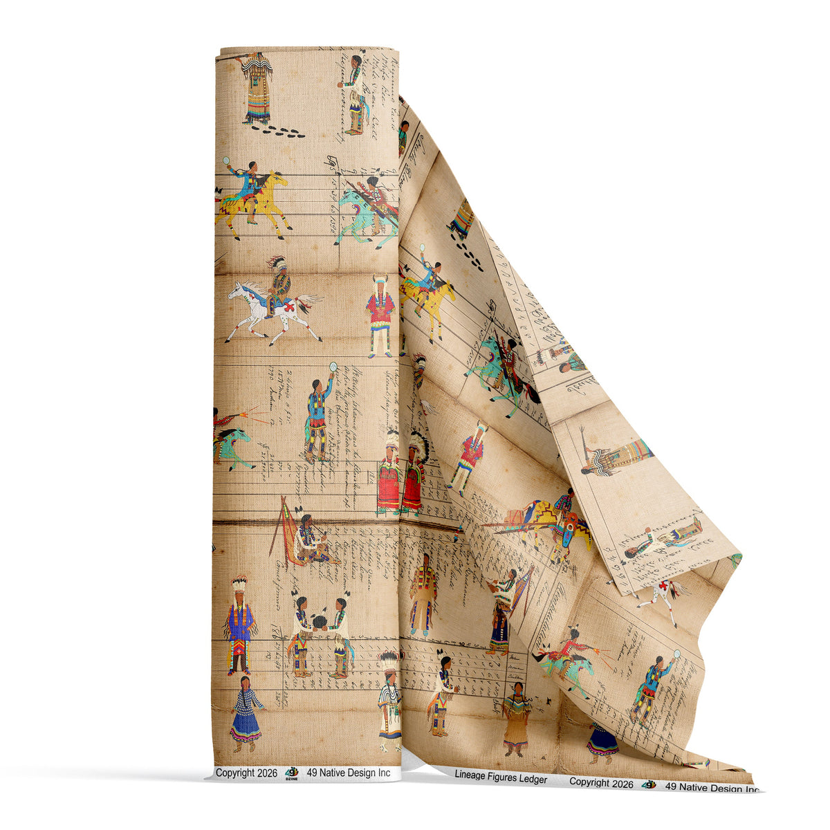 Lineage Figures Ledger Satin Fabric By the Yard Pre Order