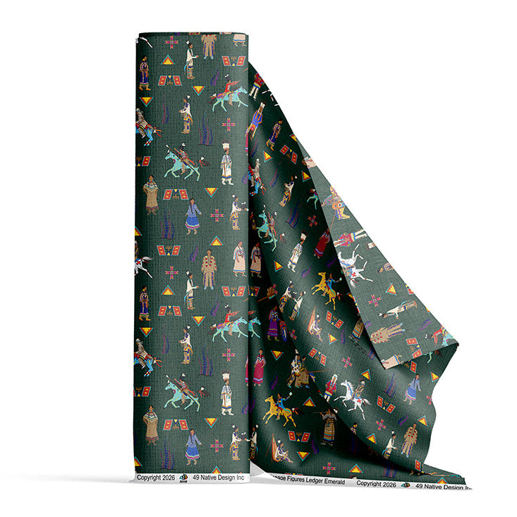 Lineage Figures Ledger Emerald Satin Fabric By the Yard Pre Order