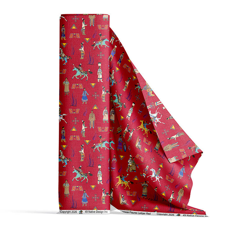 Lineage Figures Ledger Red 42 Inch Cotton Poplin Pre Order