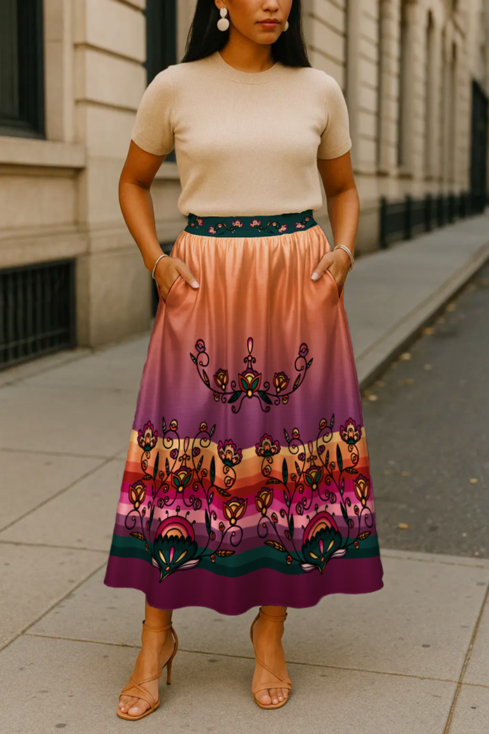 Maple Shine Ribbon Rose Skirt