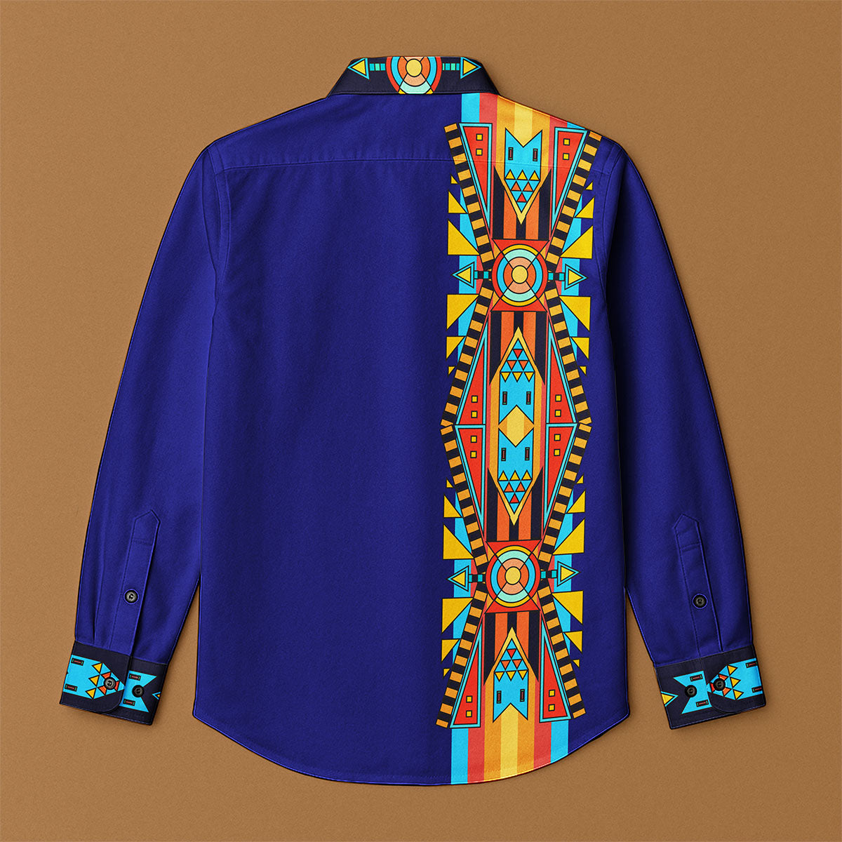 Blooming Spirit Geometric Men's Casual Dress Shirt