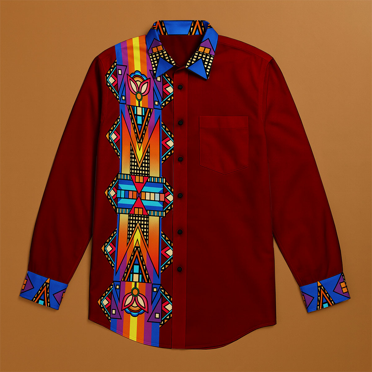 Sunset Pathways Men's Casual Dress Shirt