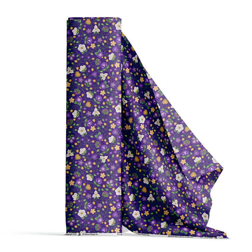 Midnight Moss Bloom Aubergine 42 Inch Cotton Poplin Pre Order