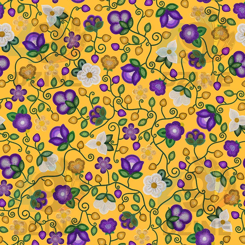 Midnight Moss Bloom Yellow 42 Inch Cotton Poplin Pre Order