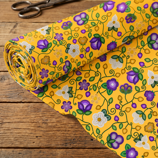 Midnight Moss Bloom Yellow 42 Inch Cotton Poplin Pre Order