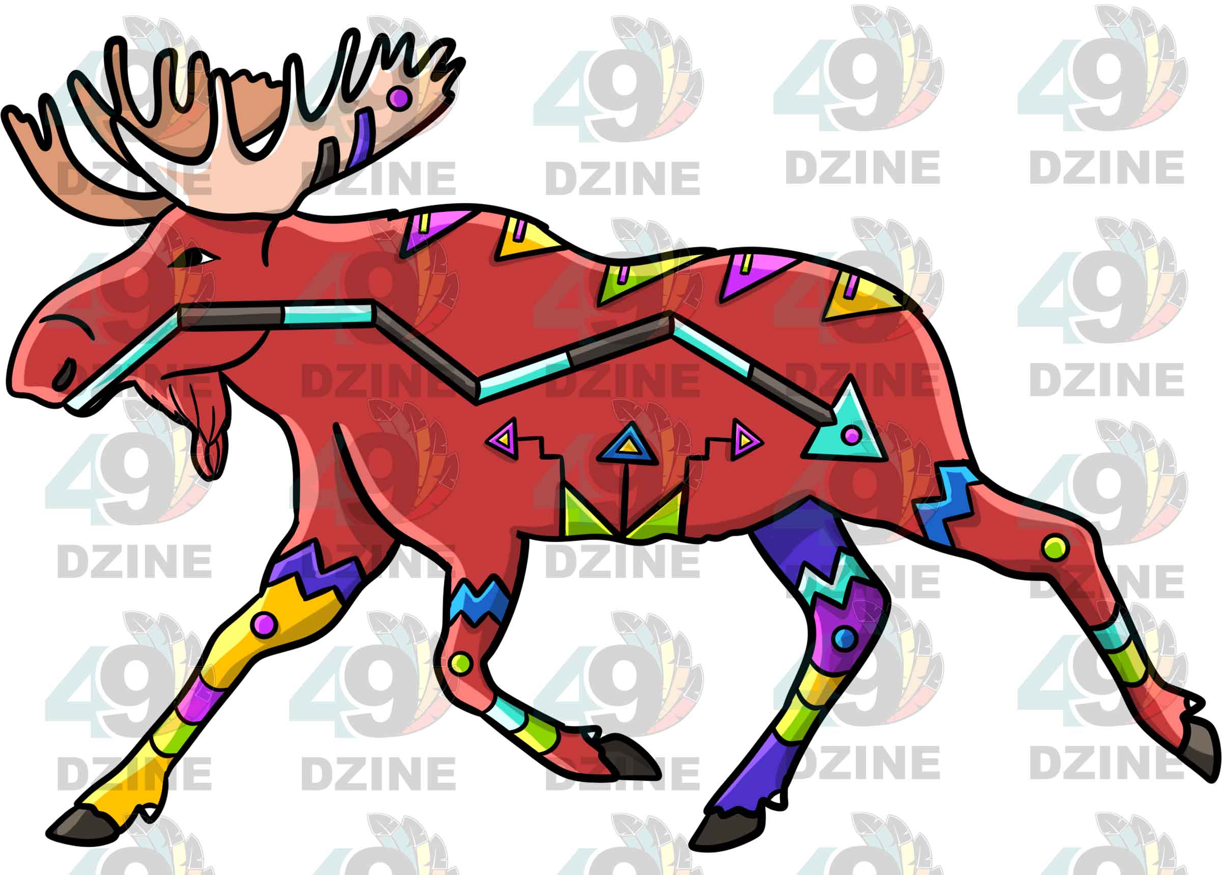 Moose 2 Colored Transfer (Various Sizes)