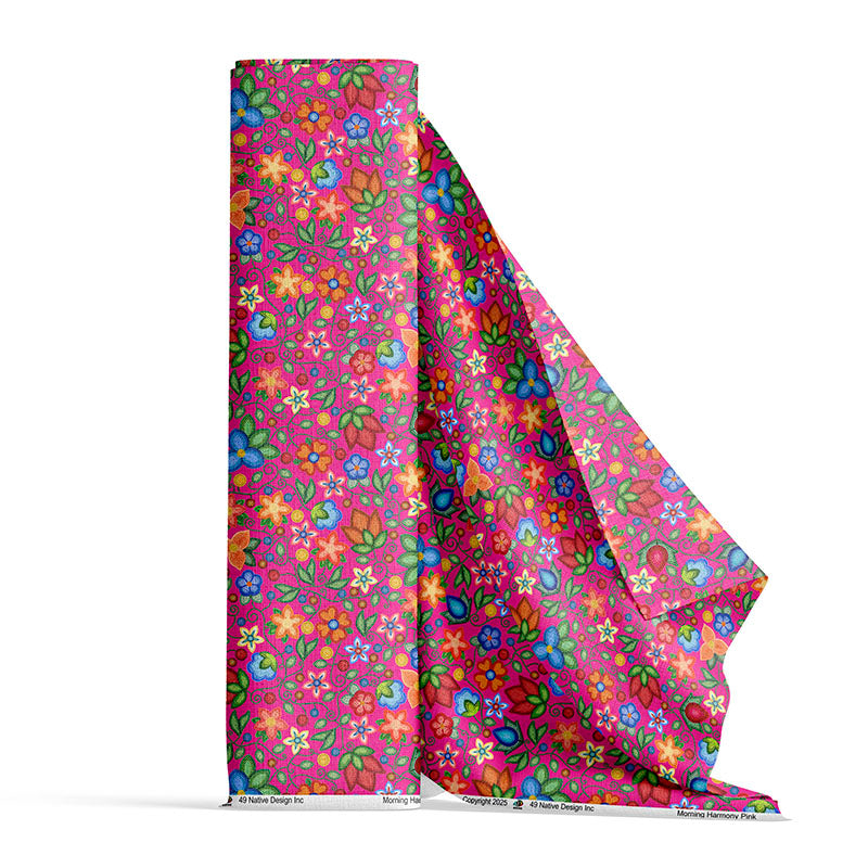 Morning Harmony Pink Satin Fabric By the Yard Pre Order