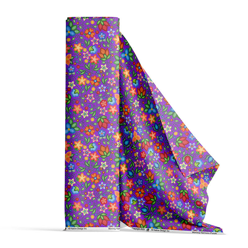 Morning Harmony Purple Satin Fabric By the Yard Pre Order