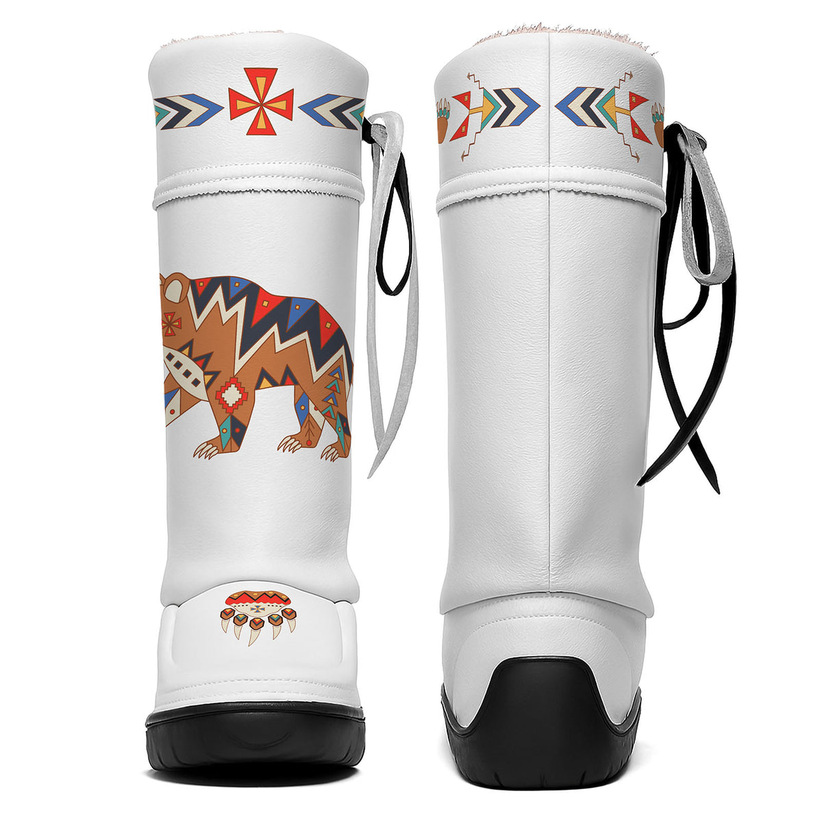 Morning Star Bear White Real Leather MocLux Tall