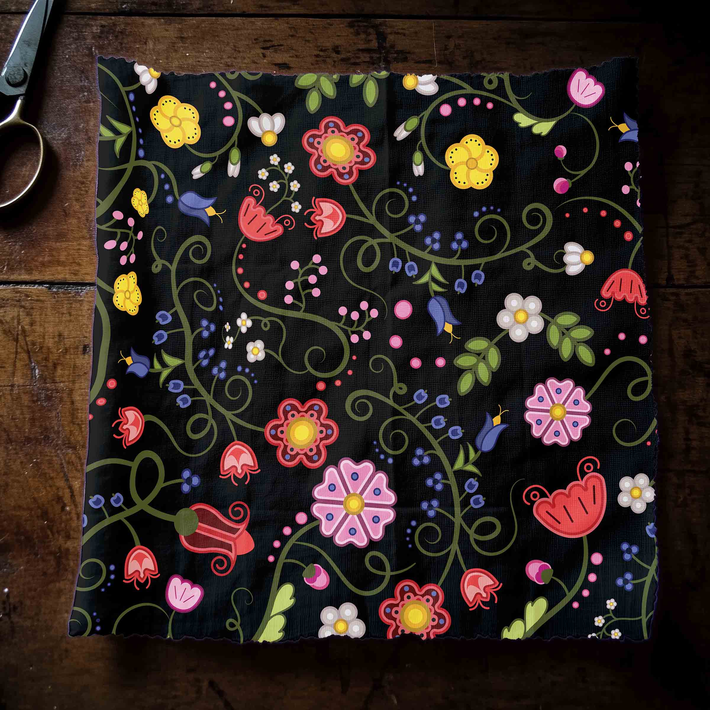 Nipin Blossom Midnight Satin Fabric By the Yard Pre Order