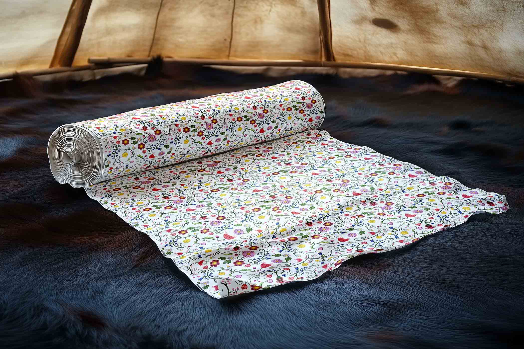 Nipin Blossom White Satin Fabric By the Yard Pre Order
