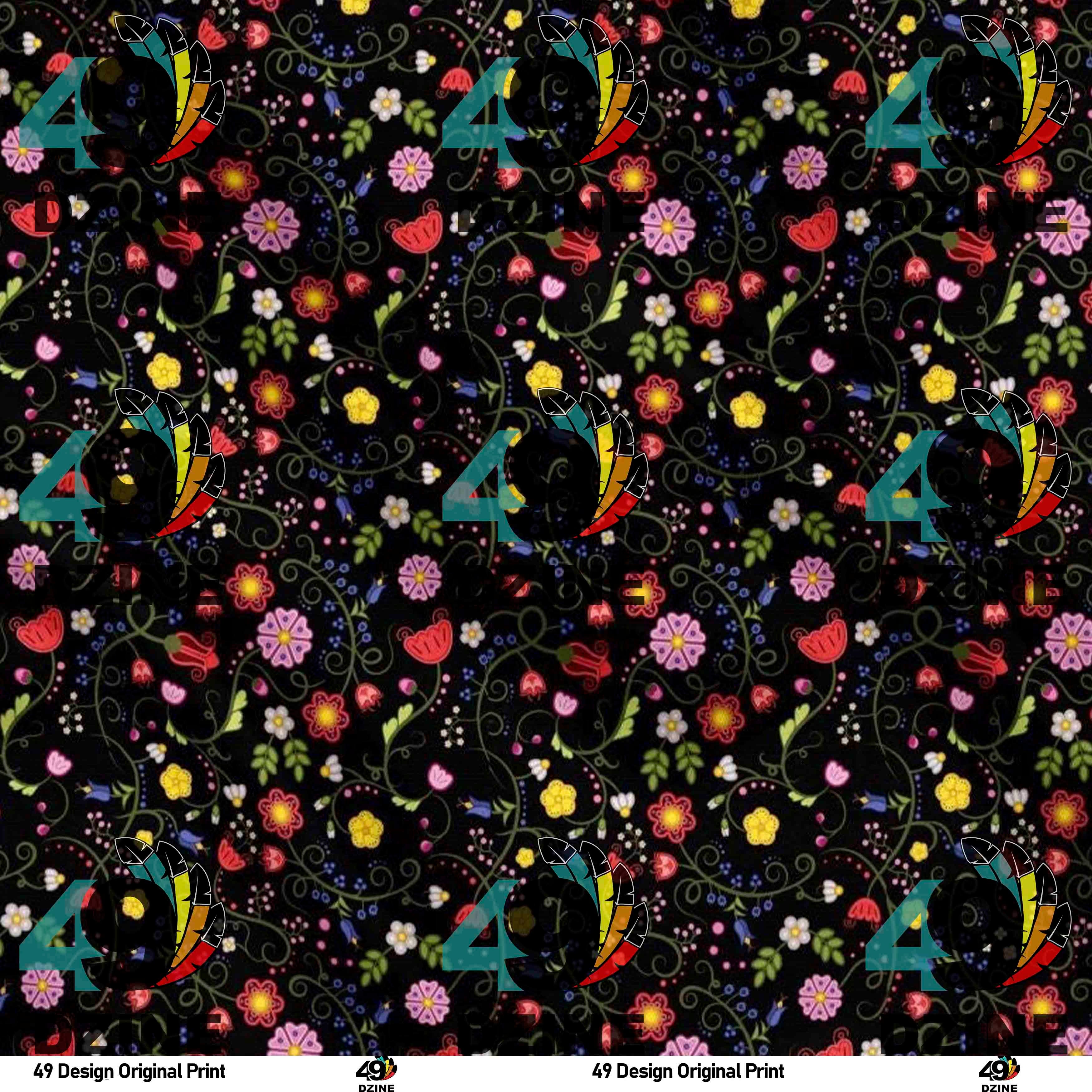 Nipin Blossom Midnight Satin Fabric By the Yard Pre Order