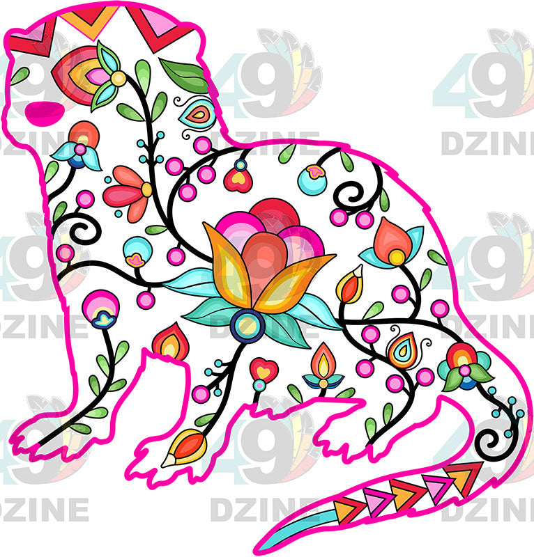 Otter Floral Animals 01-M Various Sizes