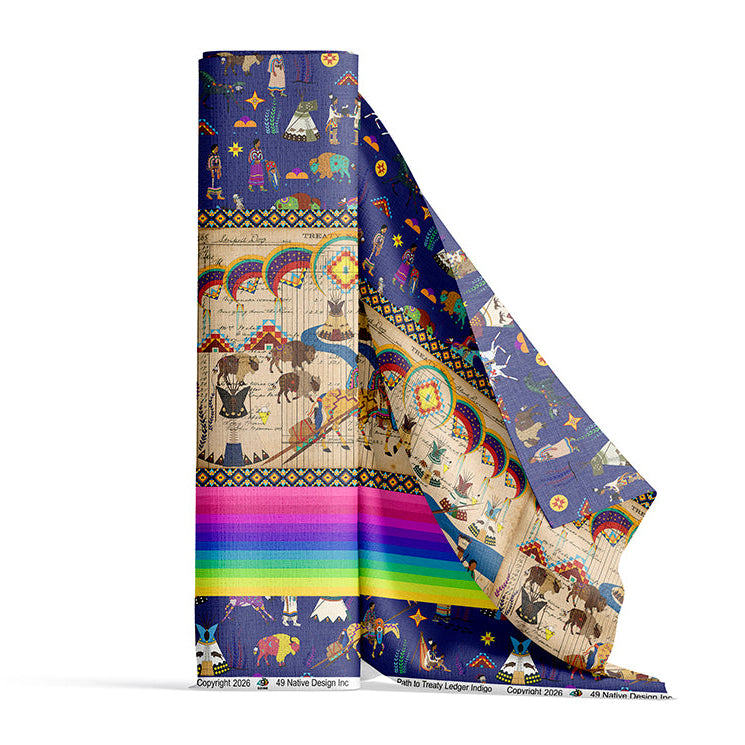 Path to Treaty Indigo 42 Inch Cotton Poplin Pre Order