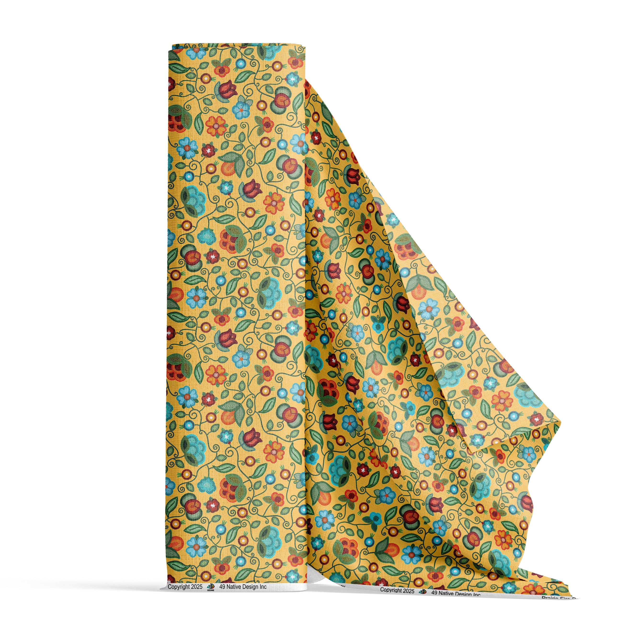 Prairie Fire Petals Honey Satin Fabric By the Yard Pre Order