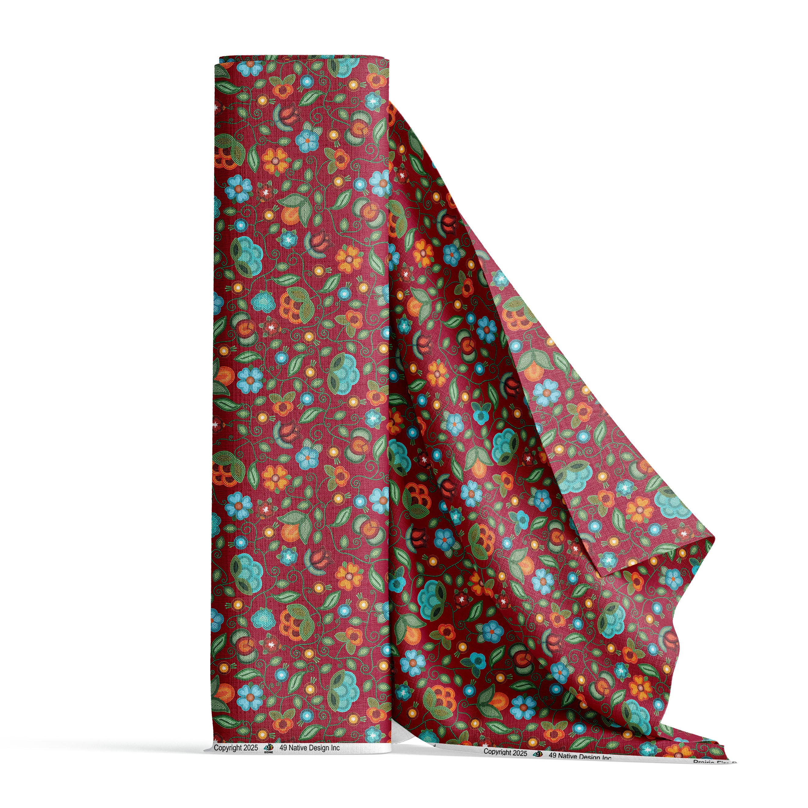 Prairie Fire Petals Red Satin Fabric By the Yard Pre Order