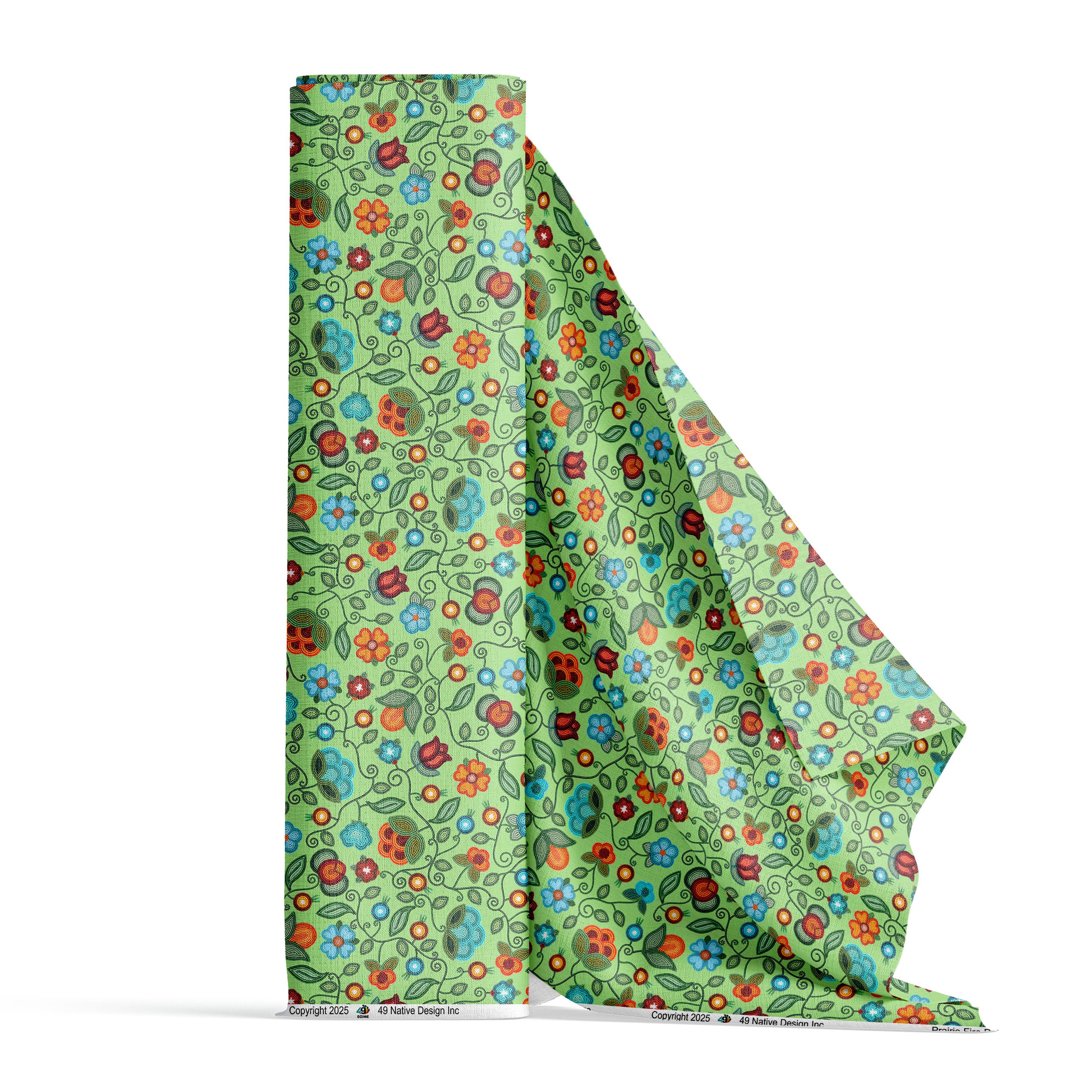 Prairie Fire Petals Sage Satin Fabric By the Yard Pre Order