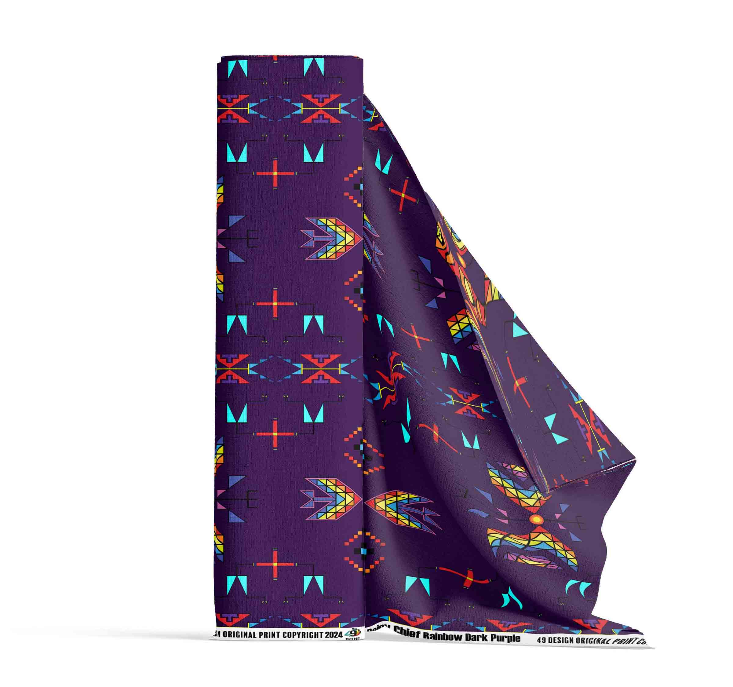 Rainy Chief Rainbow Dark Purple 56 Inch Cotton Poplin Pre Order